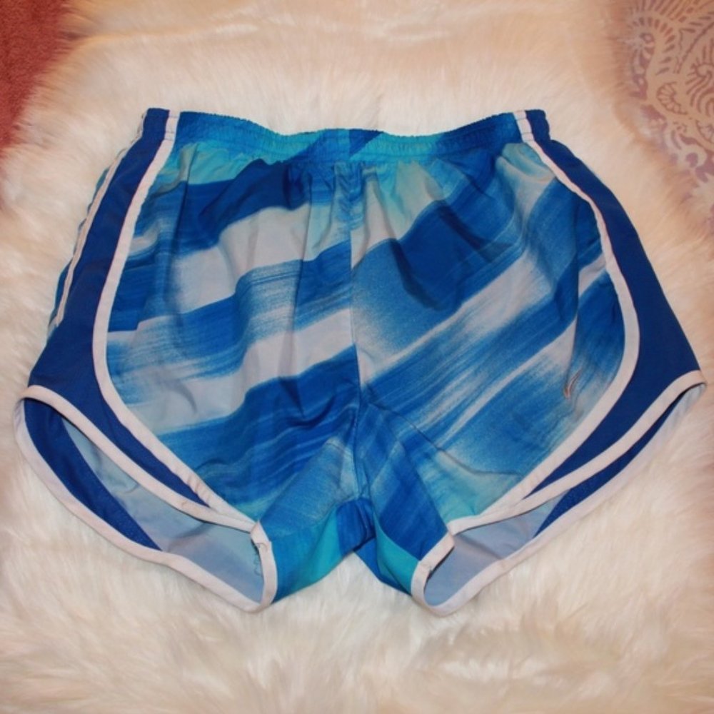 Blue Patterned Nike running shorts